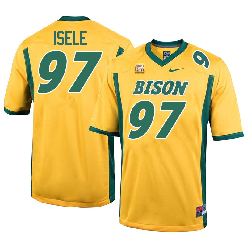 North Dakota State Bison #97 Victor Isele College Football Jerseys Stitched-Yellow